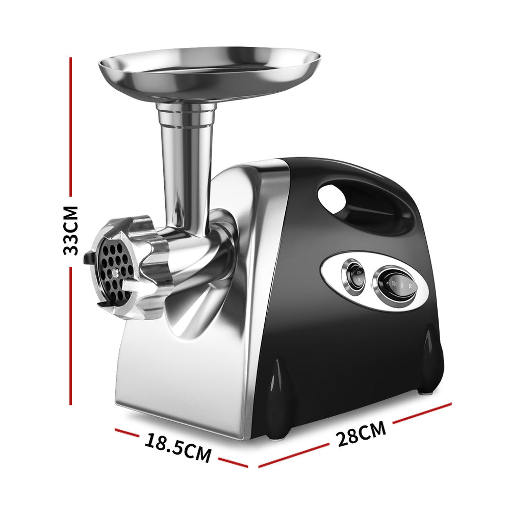 800W Electric Meat Grinder Mincer Sausage Filler Kibbe Maker Kitchen Tool Black