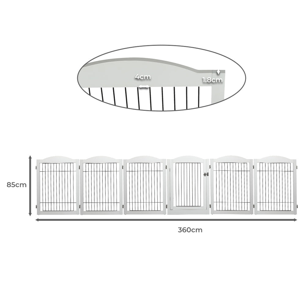 Pawz 6 Panels Pet Dog Playpen Puppy Exercise Cage Enclosure Fence Indoor White