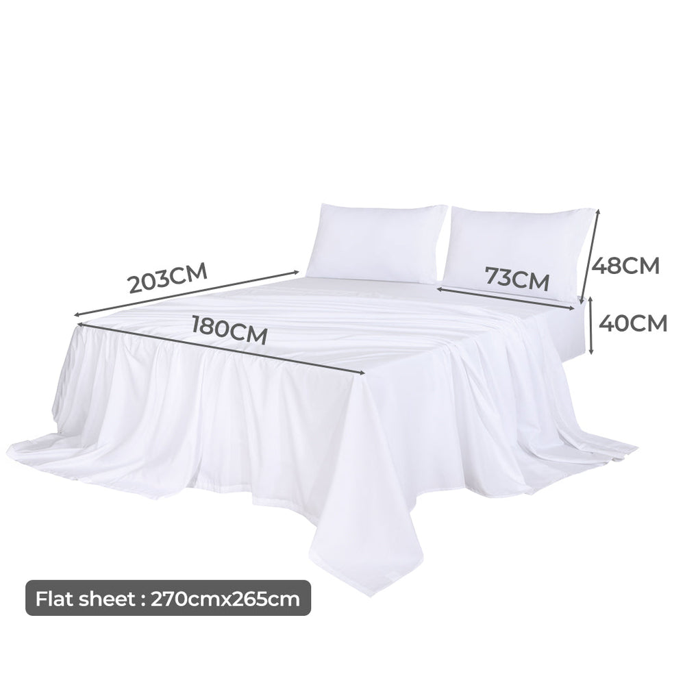 Dreamz Bamboo Sheet Set Fitted Pillowcase King Size White 4PCS Set