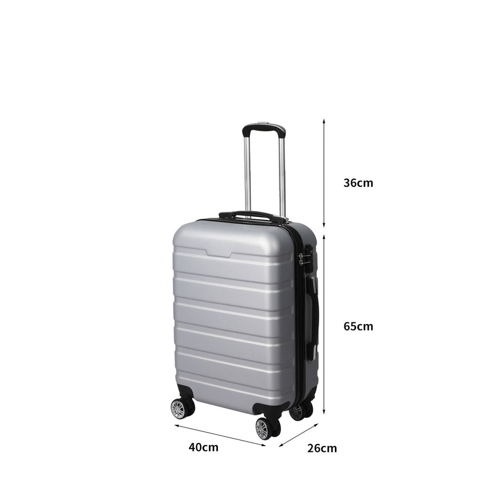 Slimbridge 24&quot; Luggage Case Suitcase Travel Packing TSA Lock Hard Shell Silver