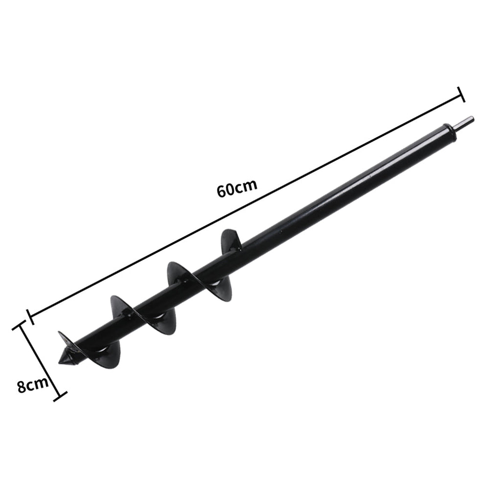 Traderight Garden Auger Post Hole Digger Spiral Drill Bit Earth Power 80 x60CM