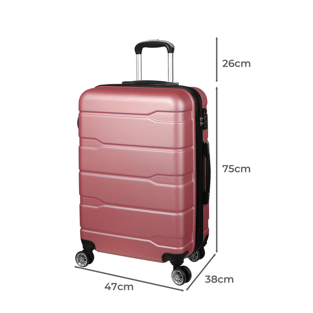 Slimbridge 28&quot; Expandable Luggage Travel Suitcase Case Hard Shell TSA Rose Gold