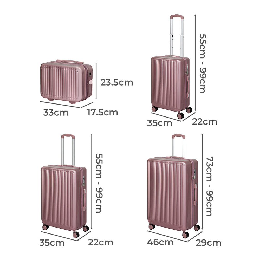 Slimbridge Luggage Suitcase Trolley Set Travel Lightweight 4pc 14&quot;+20&quot;+24&quot;+28&quot;