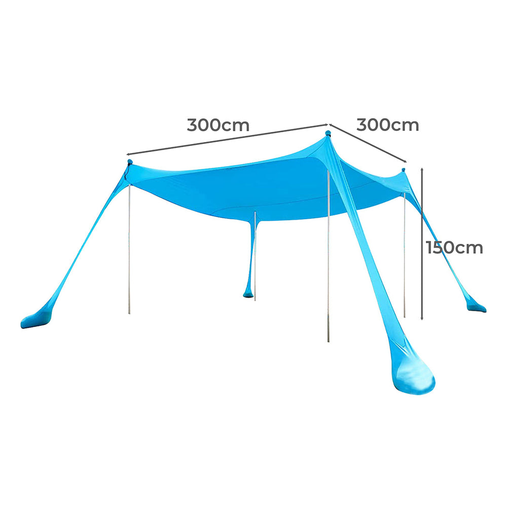 Beach Tent Camping Canopy Family Sun Shade Shelter Windproof 4-6 Person Bag