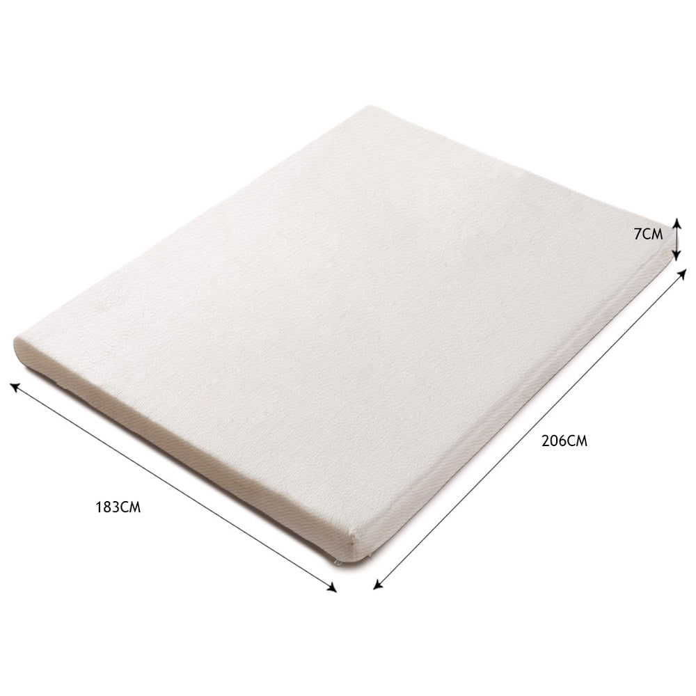 Dreamz 7cm Memory Foam Bed Mattress Topper Polyester Underlay Cover King