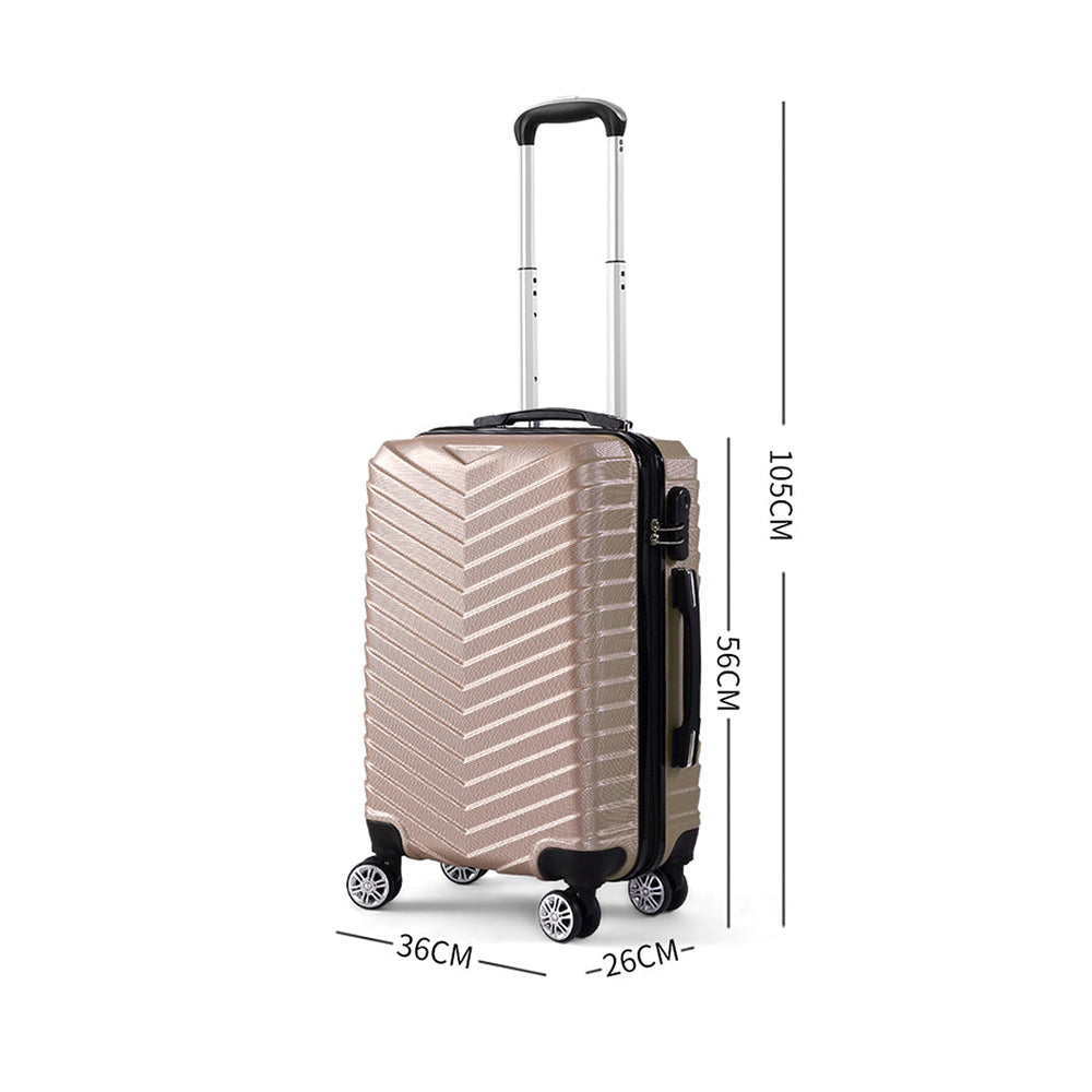 Slimbridge 20&quot; Carry On Travel Luggage Suitcase Case Bag Lightweight TSA Coffee