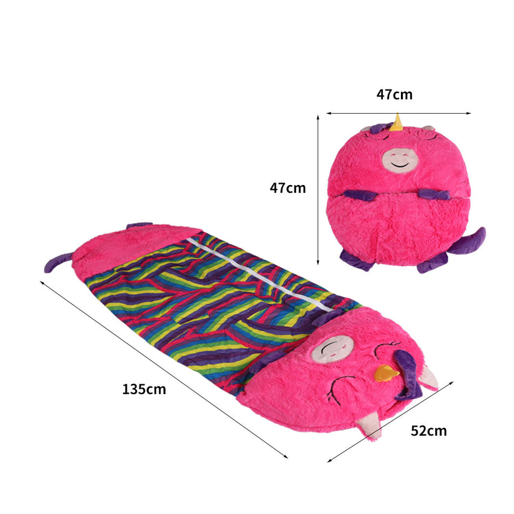 Mountview Sleeping Bag Child Pillow Stuffed Toy Kids Bags Gift Unicorn 135cm S