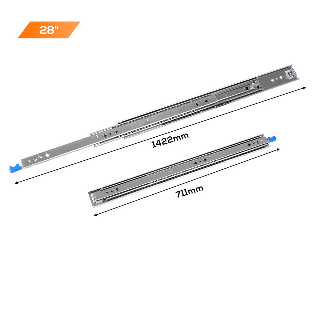 Traderight 150KG Drawer Slides 711MM Full Extension Soft Close Ball Bearing Pair