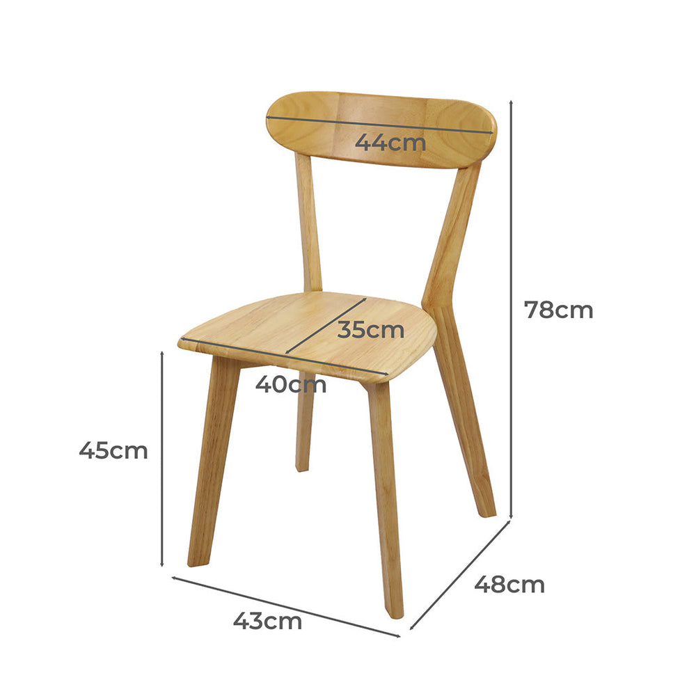 Levede 2x Dining Chairs Wooden Kitchen Chair Natural Lounge Cafe Restaurant
