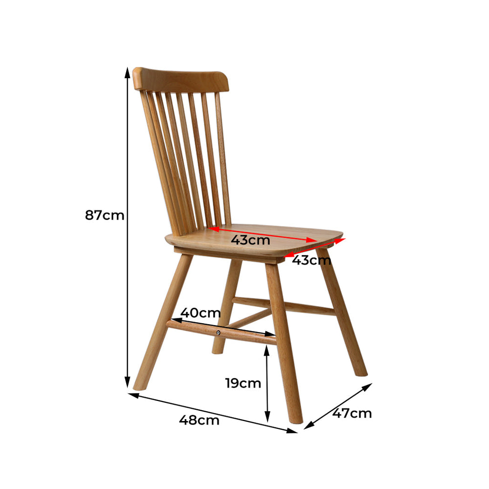 Levede 2x Dining Chairs Kitchen Windor Chair Natural Wood Cafe Lounge Seat Oak