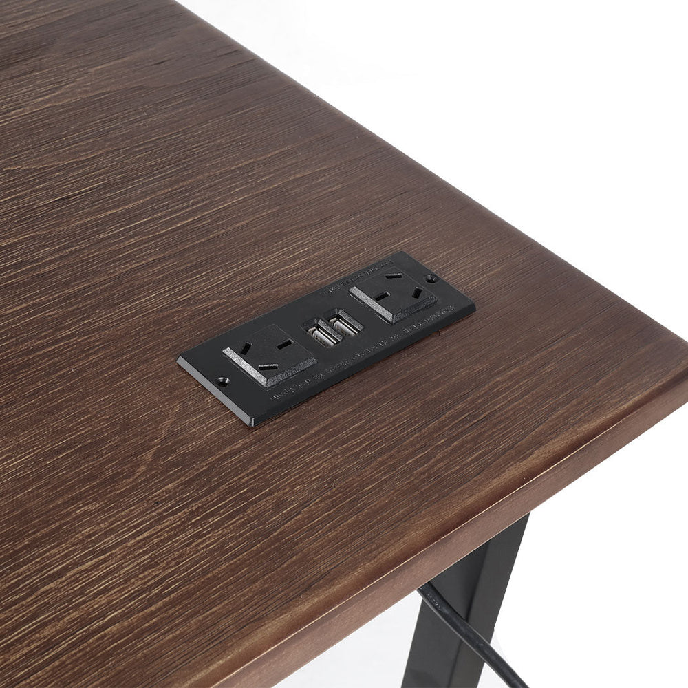 Levede High Bar Table Office Desk USB Charge Vintage Industrial Dining 110X60CM