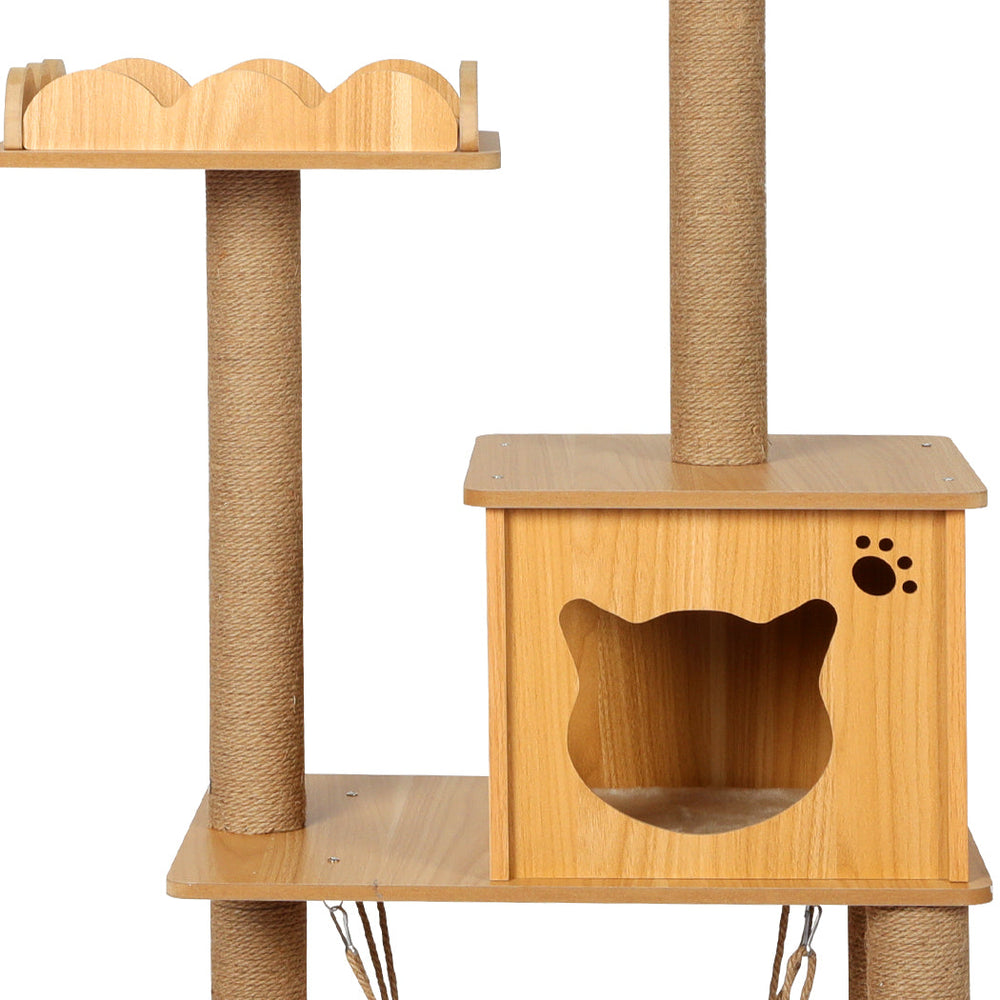 Pawz Cat Tree Scratching Post Scratcher Cats Tower Wood Condo Toys House 132cm