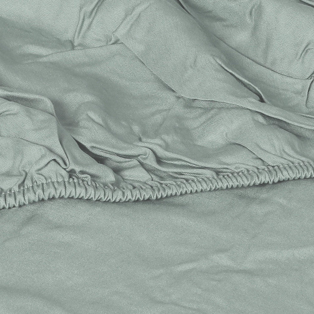 Dreamz Fitted Sheet Set Pillowcase Bamboo Double Grey Summer 4PCS
