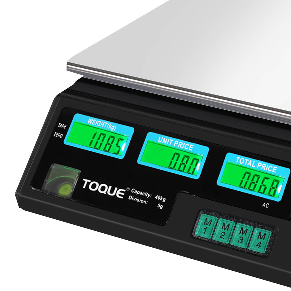 Toque Digital Scales Electronic Kitchen Scale Accurate Fruit Food Weight 40KG