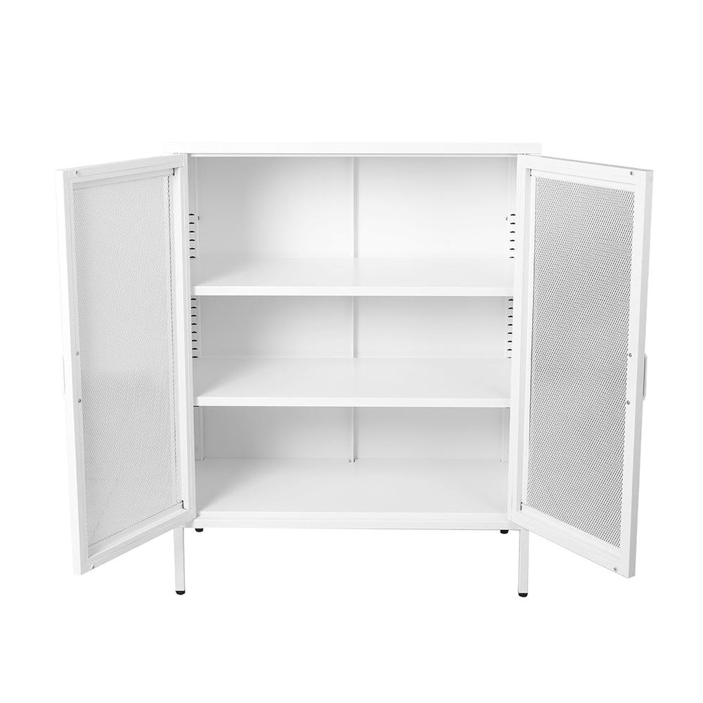Levede Storage Cabinet Steel Kitchen Cupboard Metal Bookcase Filing Office White