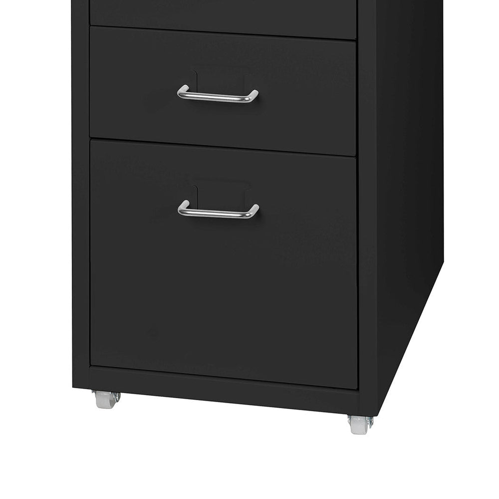 Levede 5 Drawer Office Cabinet Drawers Storage Cabinets Steel Rack Home Black