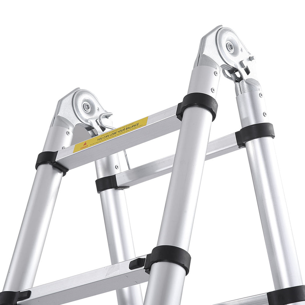 Traderight Multipurpose Ladder Portable Telescopic Extension Step Aluminium 3.8M