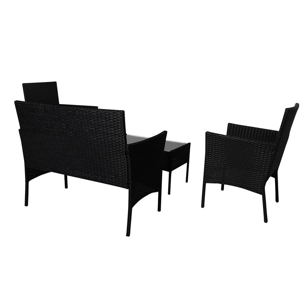 Levede 4PCS Outdoor Furniture Setting Patio Garden Table Chair Set Wicker Lounge