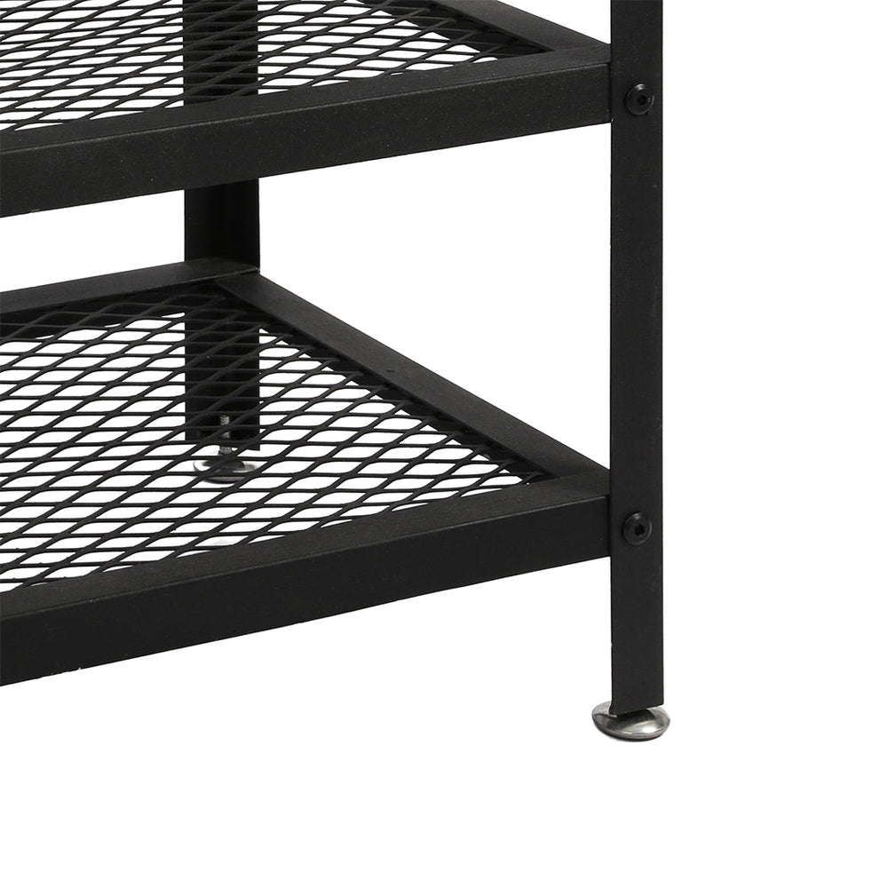 Levede 3-Tier Shoe Rack Bench Storage Cabinet Organisers Industrial Steel 73cm