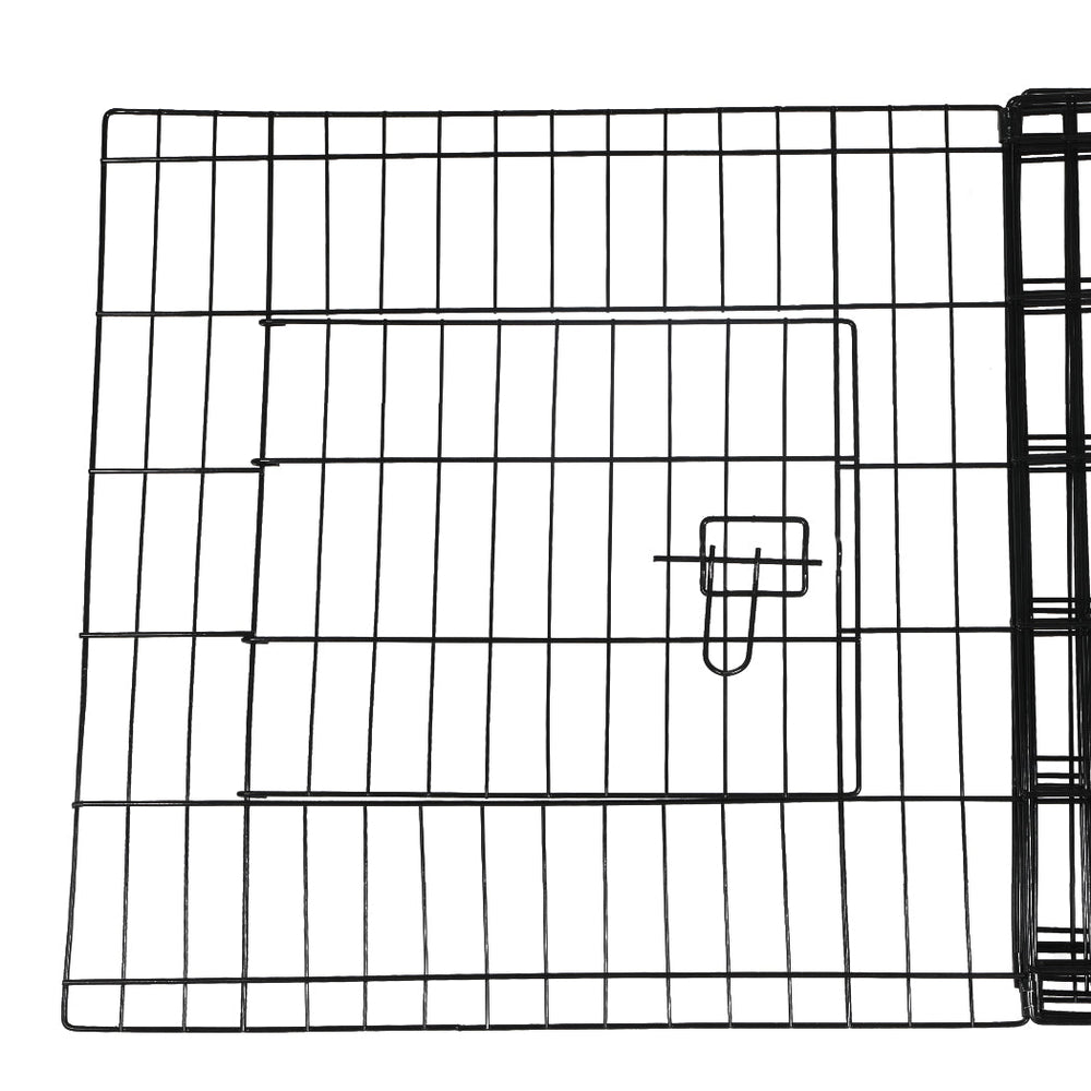 Pawz Pet Dog Playpen Puppy Exercise 8 Panel Enclosure Fence Black With Door 24&quot;