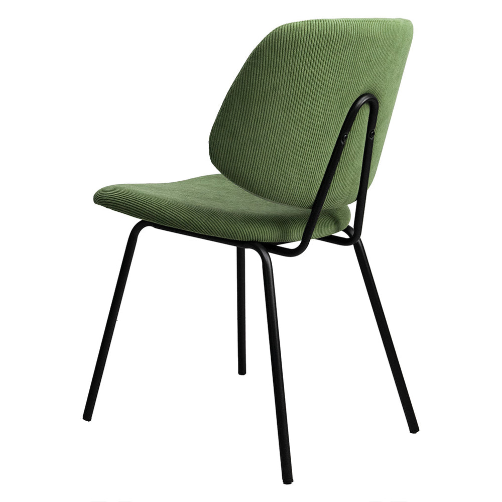 Levede 4x Dining Chairs Vintage Retro Soft Corduroy Kitchen Padded Seat Green