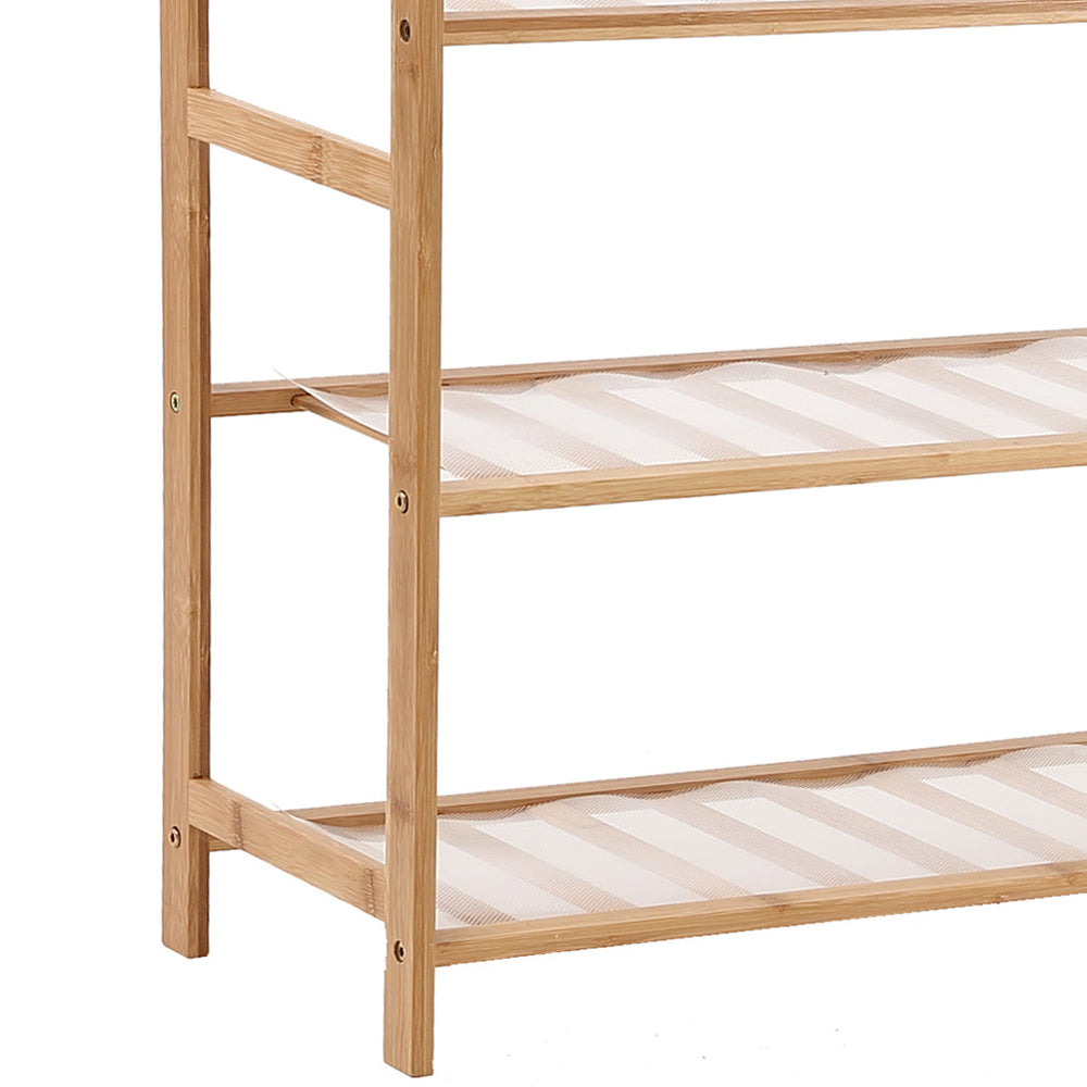 Levede Bamboo Shoe Rack Storage Wooden Organizer Shelf Stand 5 Tiers Layers 70cm