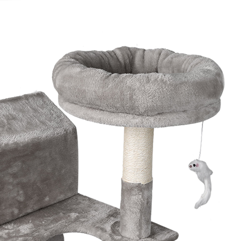 Pawz Cat Tree Scratching Post Scratcher Tower Condo House Furniture Grey 110cm