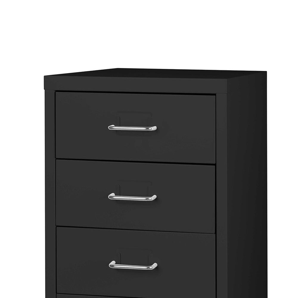 Levede 5 Drawer Office Cabinet Drawers Storage Cabinets Steel Rack Home Black