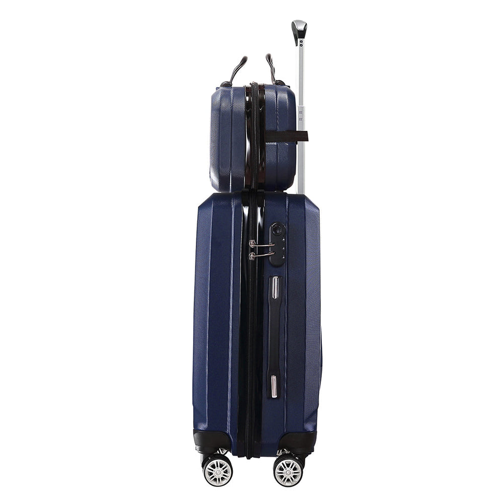 Slimbridge 2pcs 20&quot;Travel Luggage Set 12&quot;Hand Carry On Bag Suitcase Case Navy