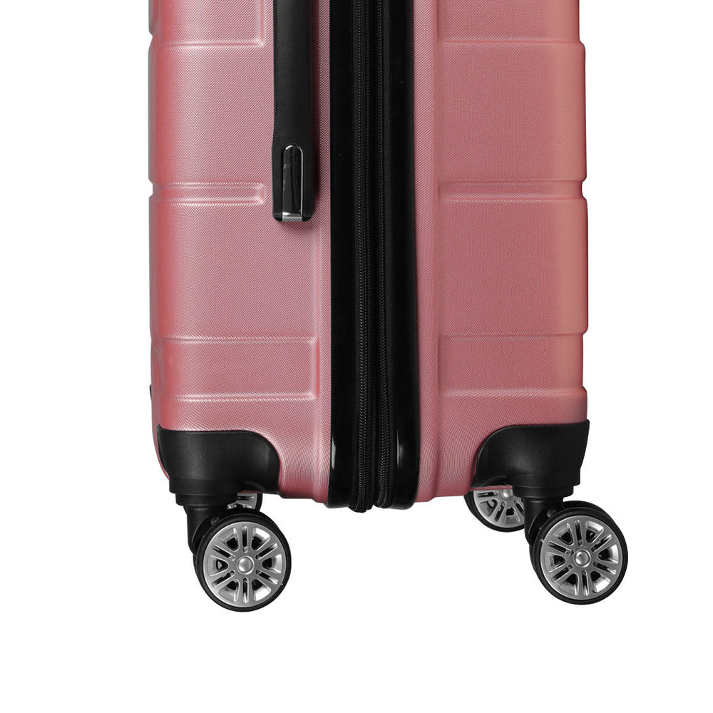 Slimbridge 24&quot; Expandable Luggage Travel Suitcase Case Hard Shell TSA Rose Gold