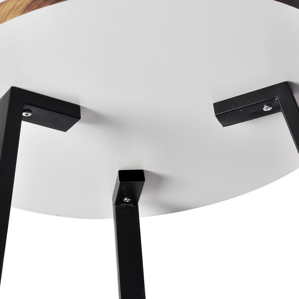 Levede Side Table Coffee Bedside Tables Nightstand Storage Steel Legs 60cm Dia.