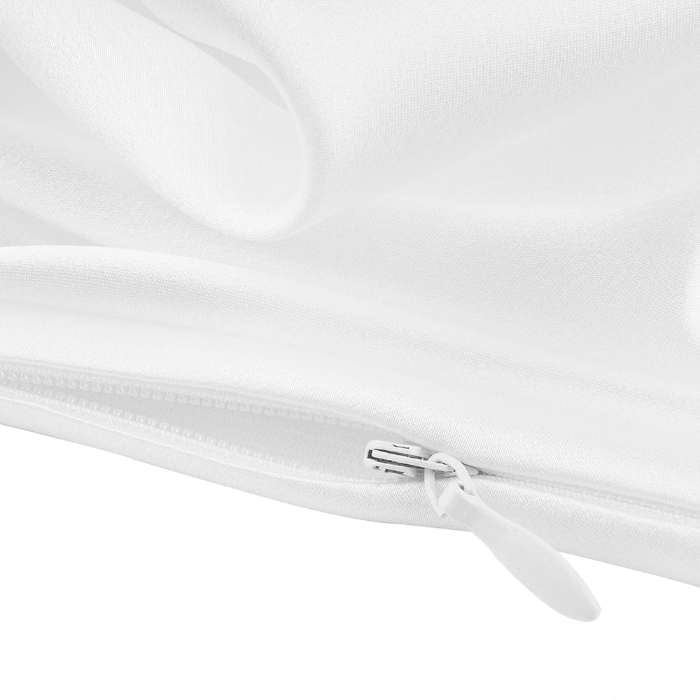 Dreamz 100% Mulberry Silk Pillow Case Eye Mask Set White Both Sided 25 Momme