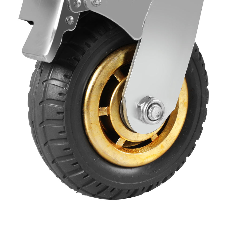 Traderight Castor Wheels 4X 6&quot; 150mm Swivel Silent Caster 2 Brakes 1000KG Load