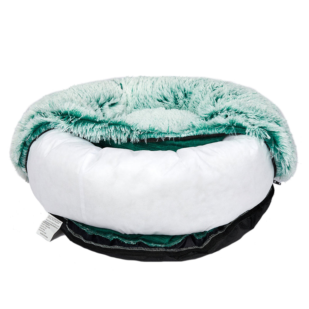 Pawz Replaceable Cover For Dog Calming Bed Donut Nest Soft Plush Kennel Teal L