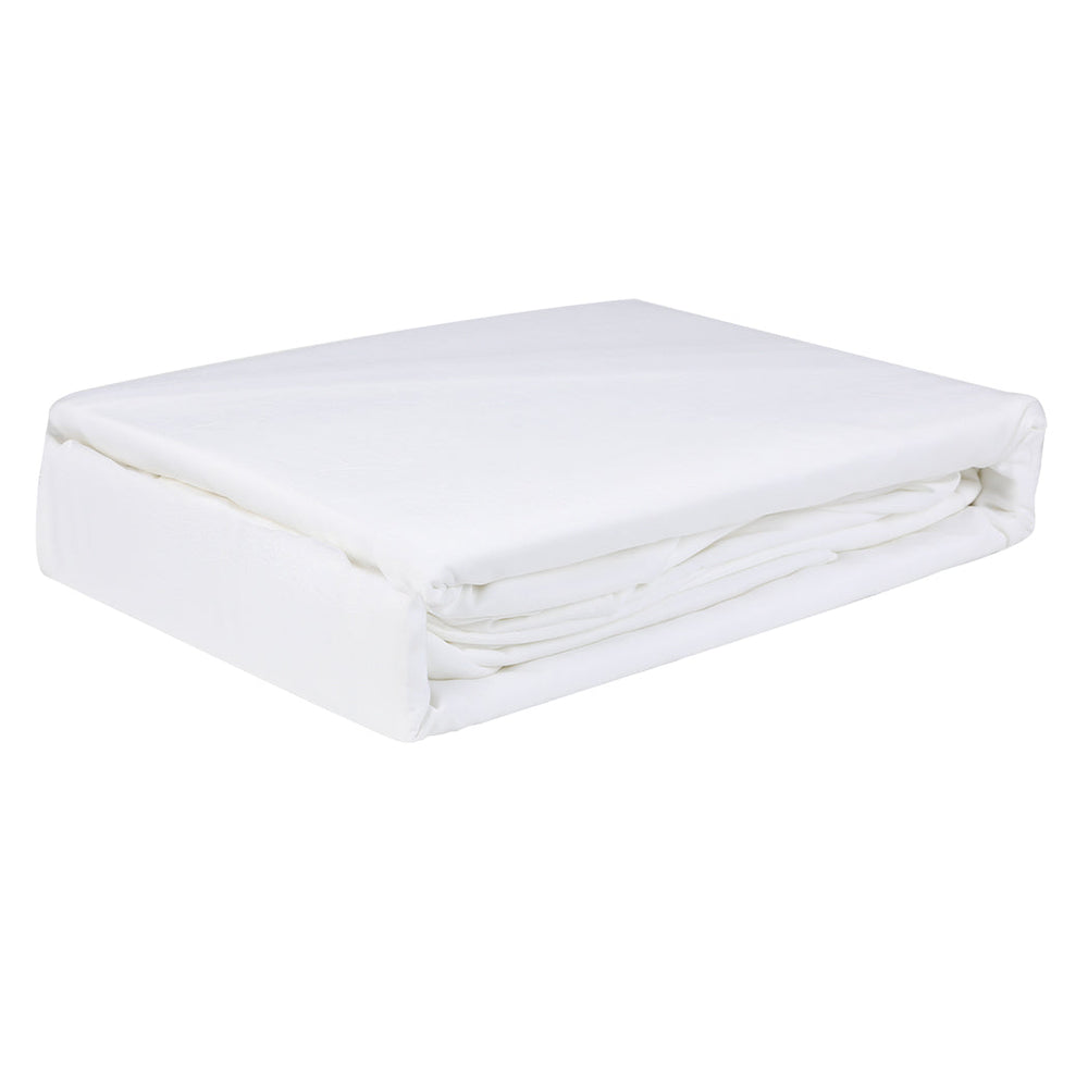 Dreamz Bamboo Sheet Set Fitted Pillowcase King Size White 4PCS Set