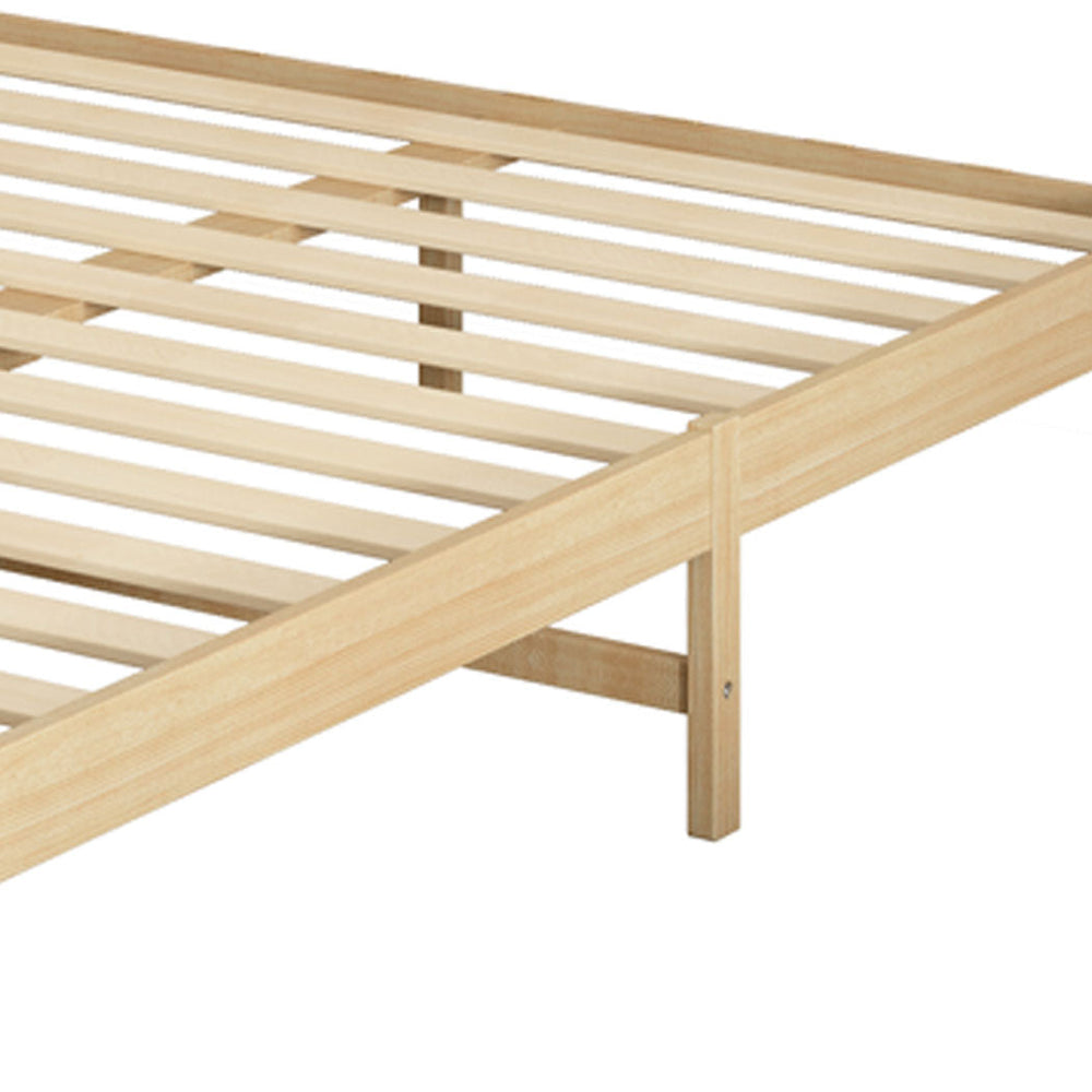 Levede Wooden Bed Frame Queen Size Mattress Base Solid Timber Pine Wood Natural