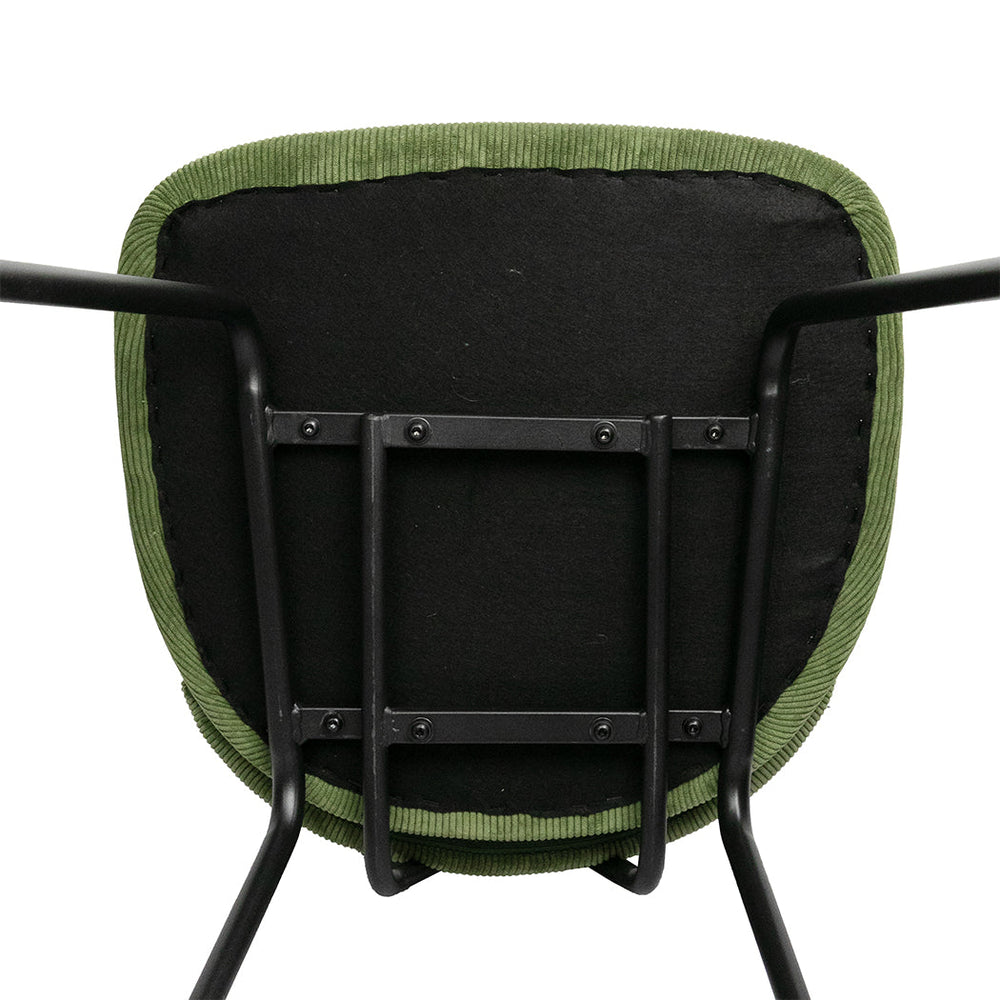 Levede 4x Dining Chairs Vintage Retro Soft Corduroy Kitchen Padded Seat Green