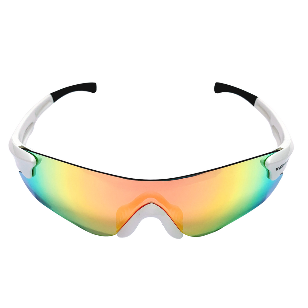 VERPEAK Sport Sunglasses UV400 Interchangeable Lens Breathable Type 2 White