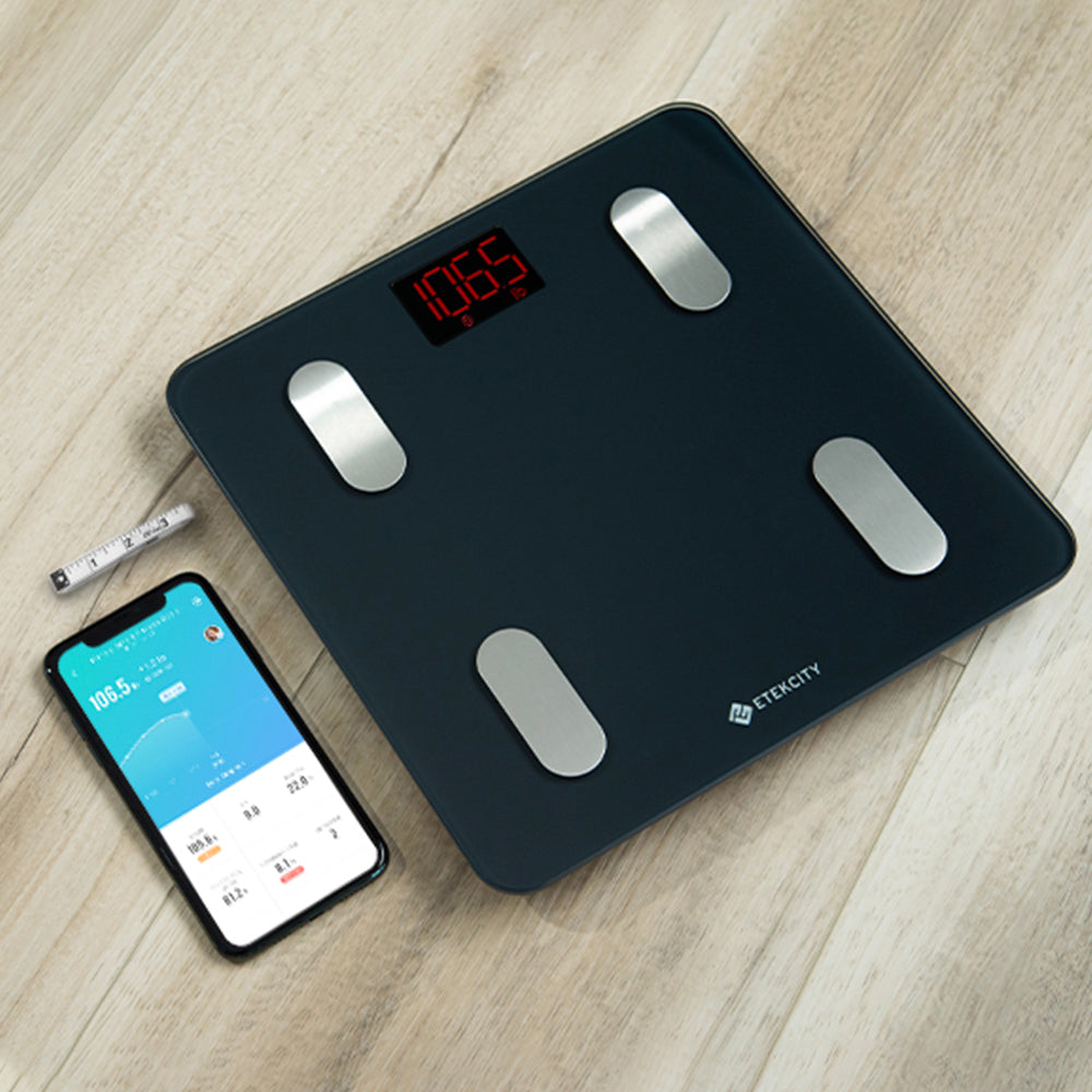 Etekcity Smart WiFi Scale for Body Weight, Black &amp; Etekcity Smart Blood Pressure Monitor, White Bundle