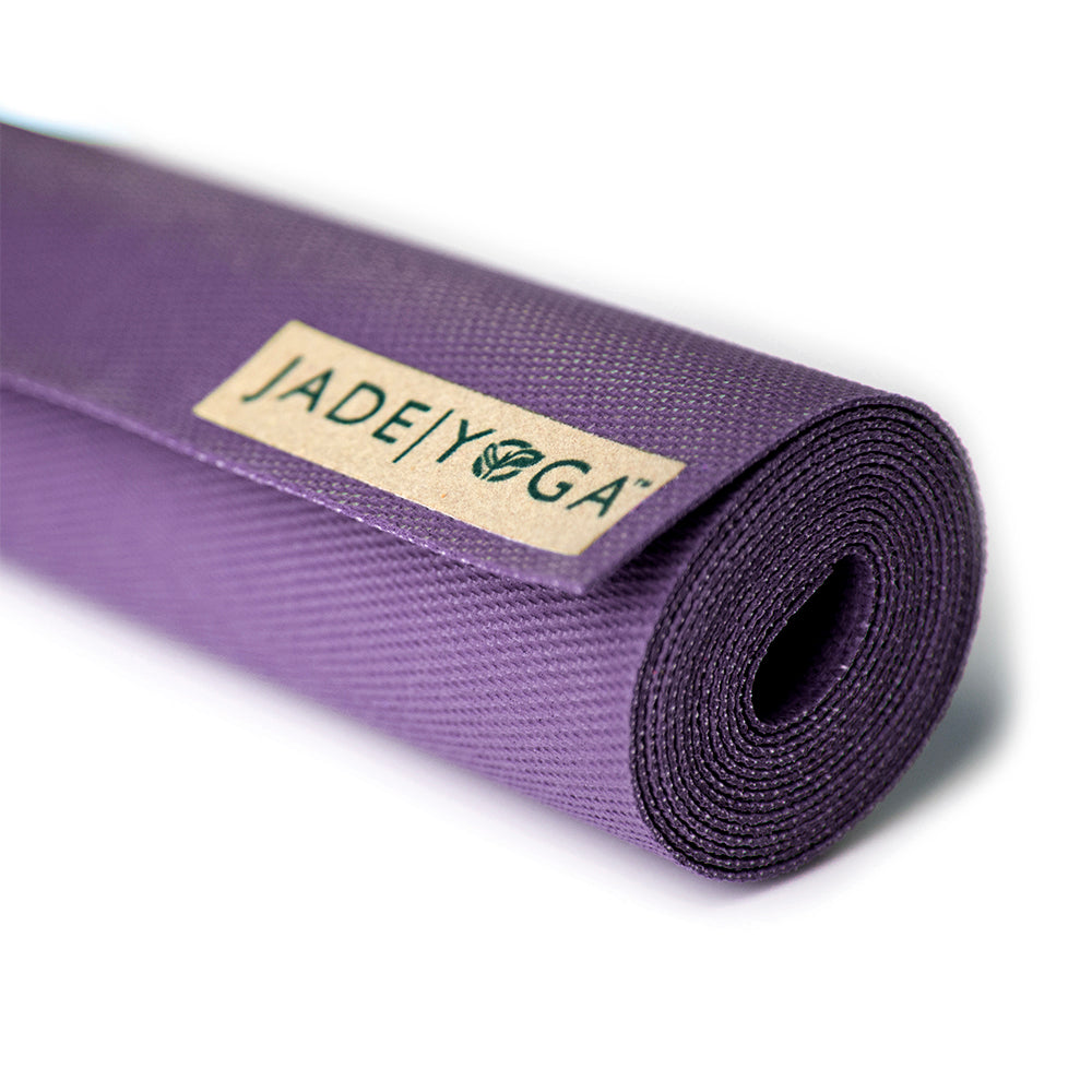 Jade Yoga Voyager Mat - Purple &amp; Iron Flask Wide Mouth Bottle with Spout Lid, Fire, 32oz/950ml Bundle