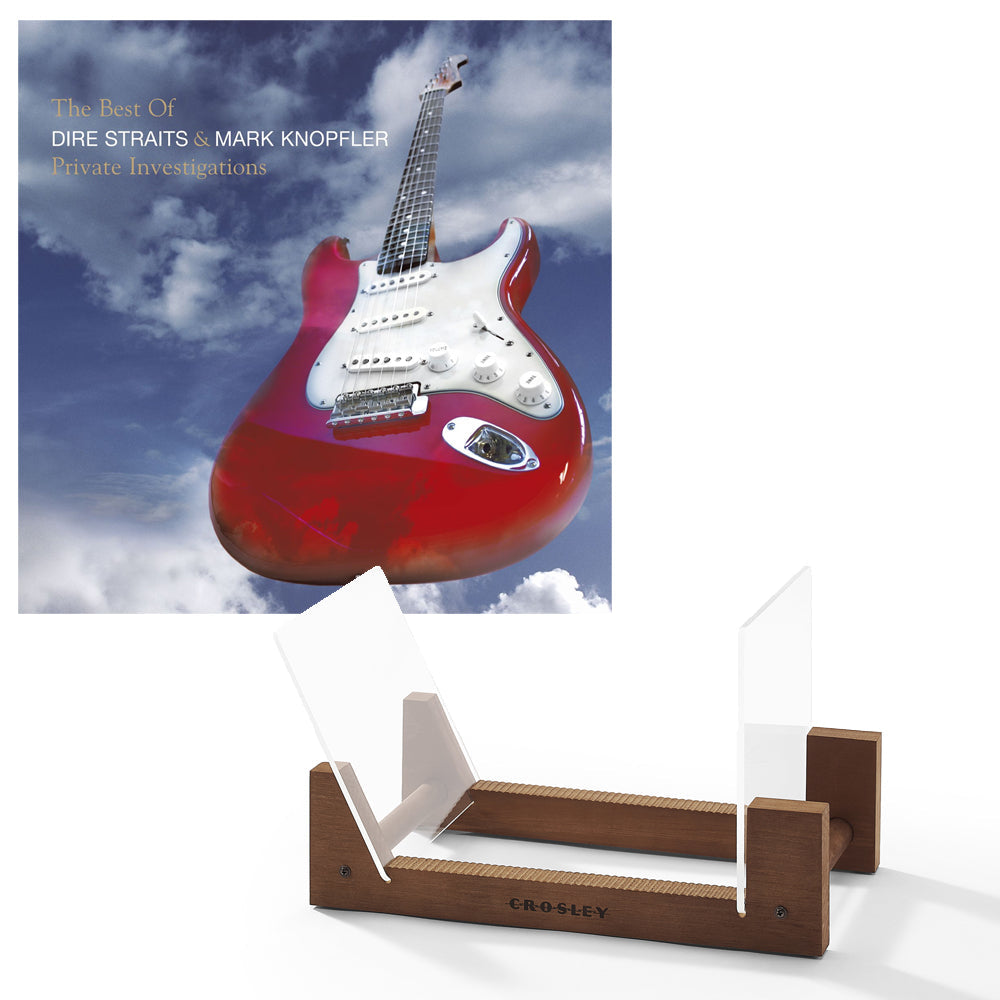 Dire Straits, Mark K The Best Of Dire Straits - Double Vinyl Album &amp; Crosley Record Storage Display Stand