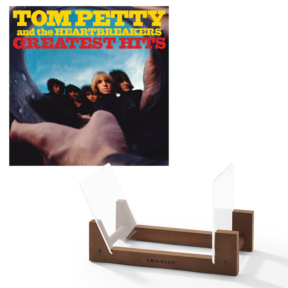 Tom Petty Greatest Hits - Double Vinyl Album &amp; Crosley Record Storage Display Stand
