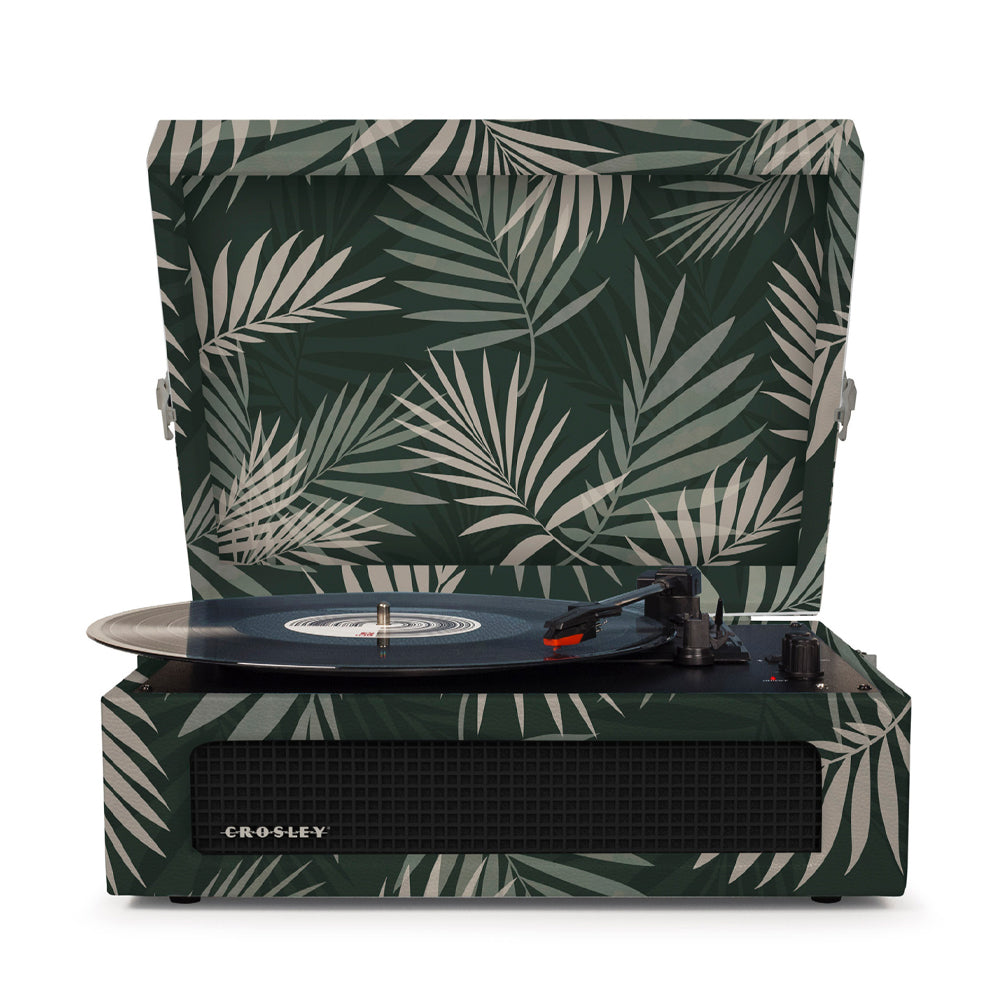 Crosley Voyager Bluetooth Portable Turntable + Entertainment Stand Bundle - Botanical