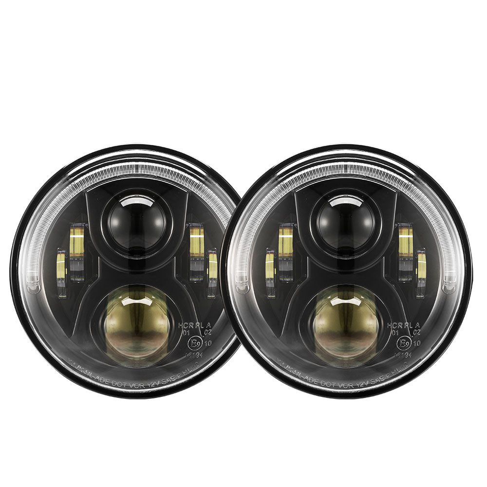 2x 7inch LED Headlights Insert Hi/Lo Beam ADR Approved For Jeep Wrangler JK 07-18