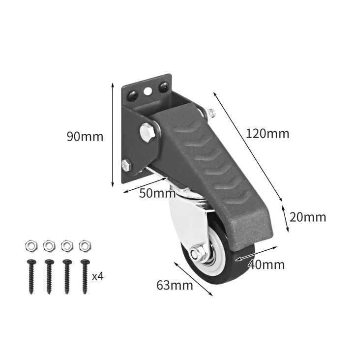 Traderight Workbench Caster Wheels Kit Retractable 320KG Furniture Table 4PCS