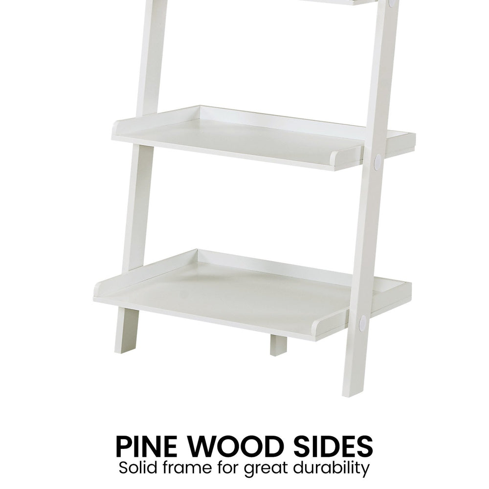 Sarantino Aster 5-Tier Ladder Shelf - White