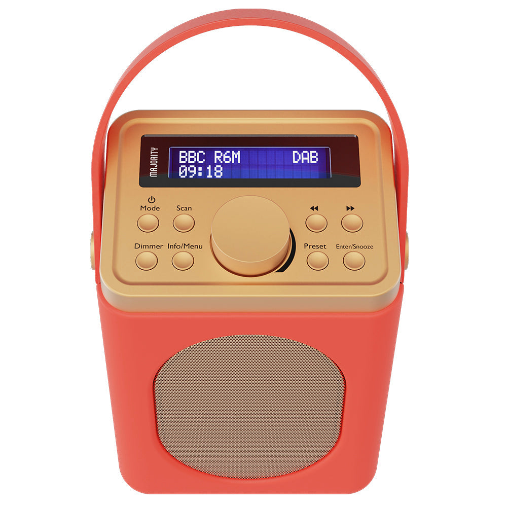Majority Little Shelford Bluetooth &amp; DAB Radio with Bluetooth-Red