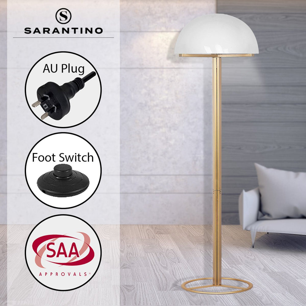 Sarantino Metal Floor Lamp with White Acrylic Shade