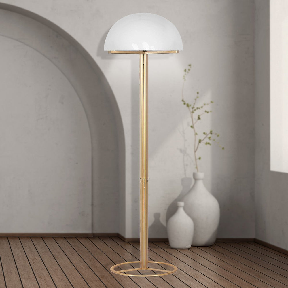 Sarantino Metal Floor Lamp with White Acrylic Shade