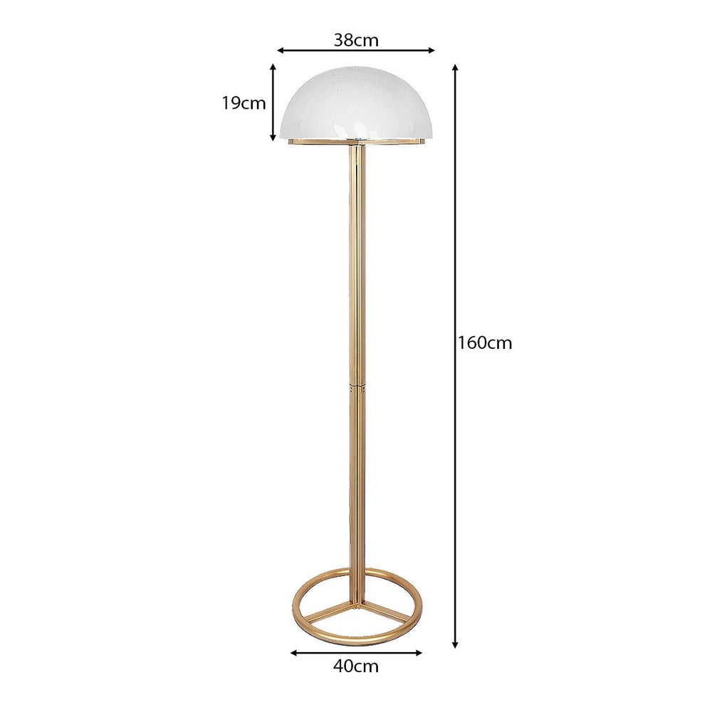 Sarantino Metal Floor Lamp with White Acrylic Shade